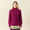 Pull manches longues prune femme