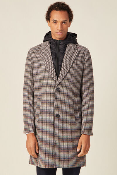 Manteau avec capuche amovible beige homme