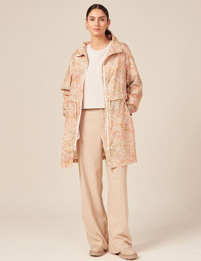 Sweat oversize court manches longues creme femme