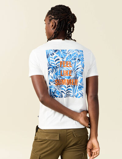 T-shirt manches courtes ecru homme