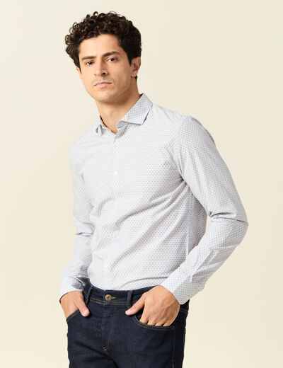Chemise manches longues gris homme