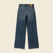 Jeans large taille haute bleu femme