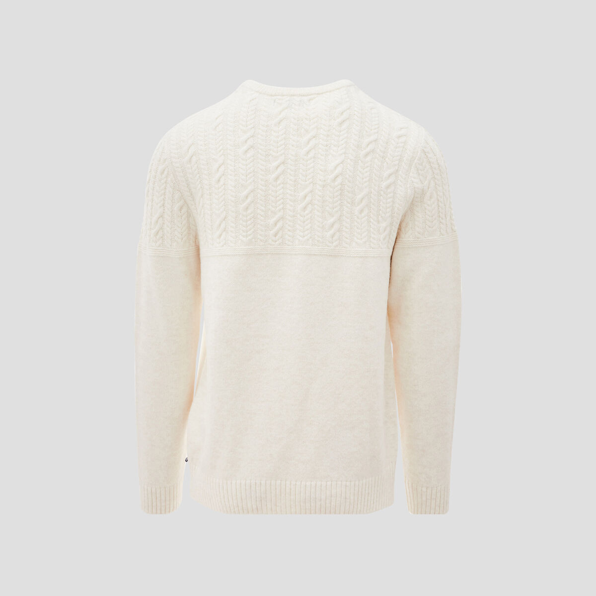 Pull manches longues torsades ecru homme