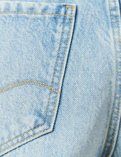 Bermuda large en jean denim used femme