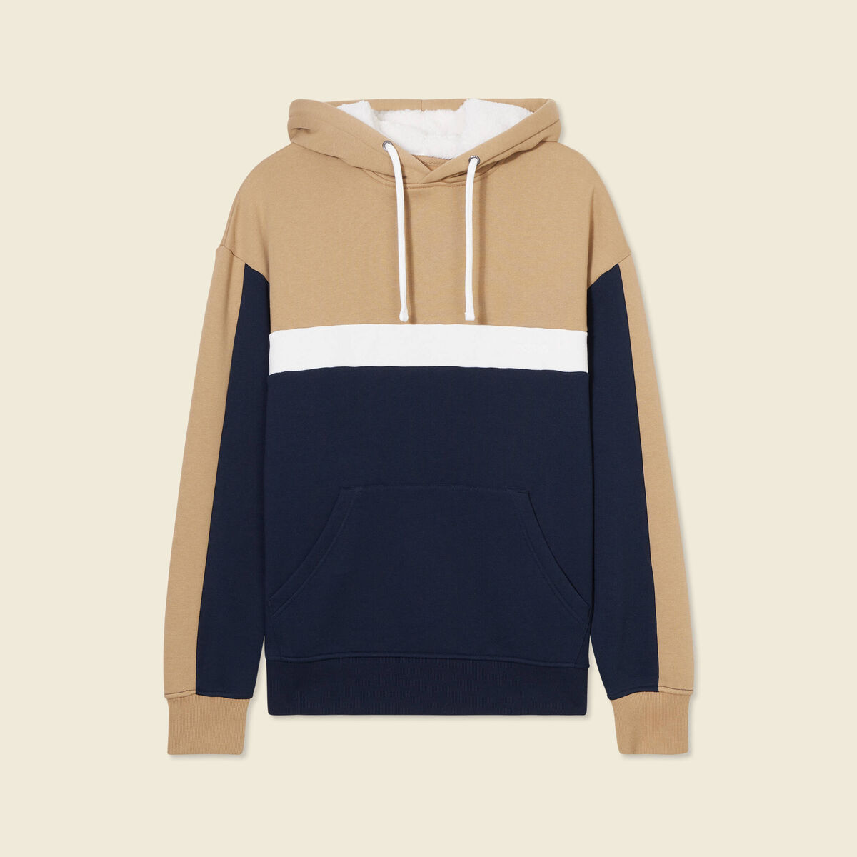 Sweat à capuche doublée bleu marine homme