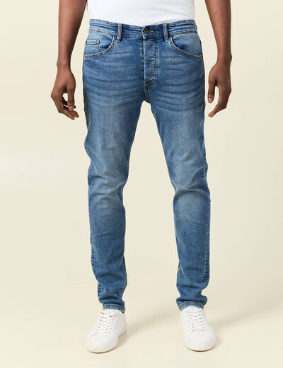 Jeans skinny tapered denim stone homme