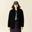 Manteau surchemise droit noir femme