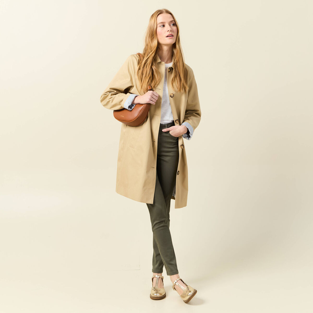 Pantalon Audrey - skinny push up vert kaki femme