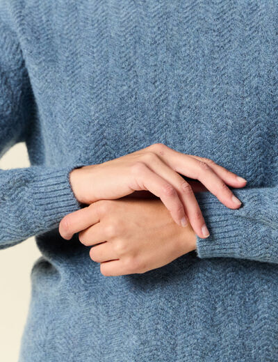 Pull manches longues bleu clair femme