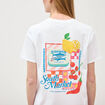 T-shirt en coton manches courtes blanc femme