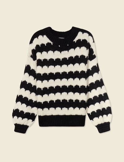 Pull manches longues noir femme
