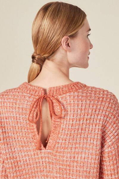 Pull manches longues rouge clair femme