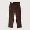 Pantalon droit en velours longueur 32 marron fonc&eacute; homme