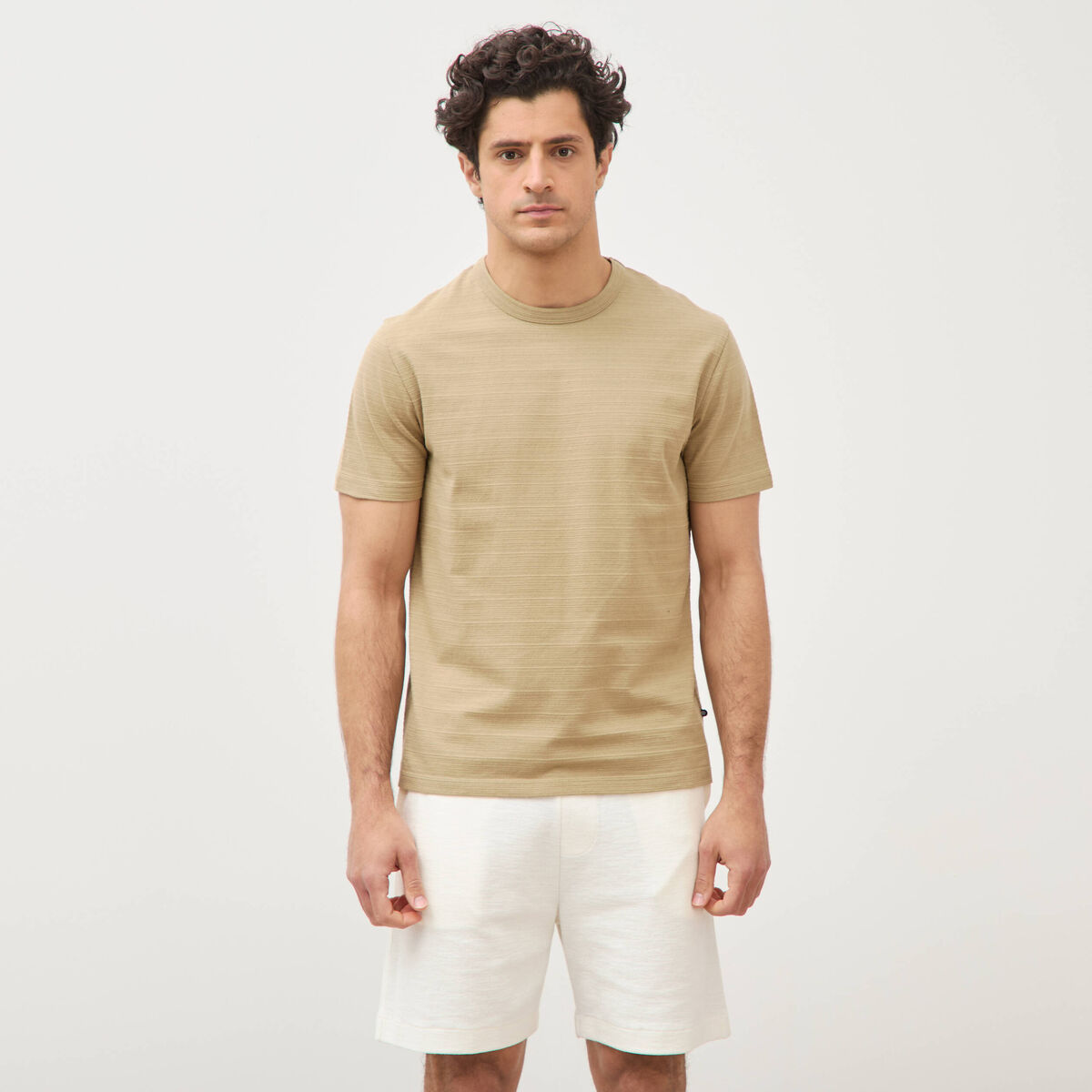 T-shirt manches courtes beige fonce homme