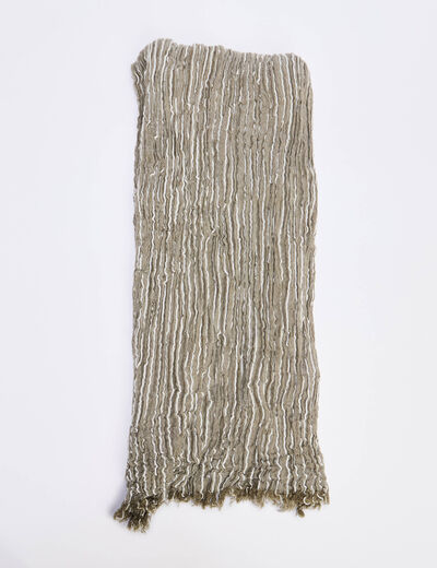 Foulard pliss&eacute; taupe homme
