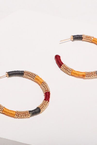 Boucles d'oreilles créoles orange foncé femme