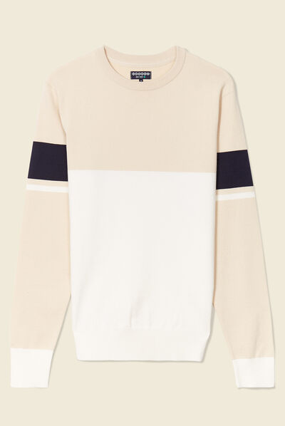 Pull éco-responsable ecru homme