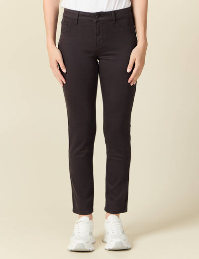 Pantalon slim 7/8ème gris foncé femme