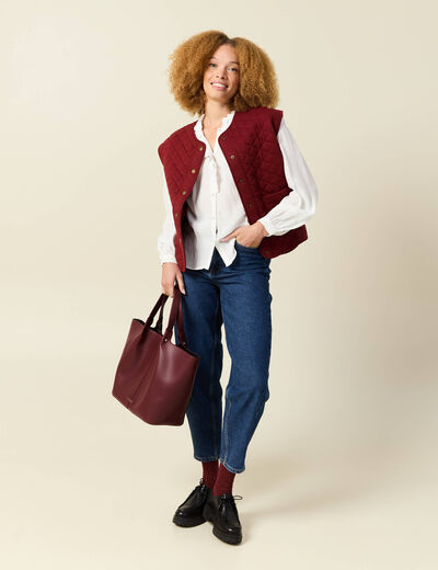 Chemise manches longues fluide ecru femme