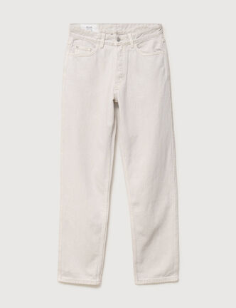 Jeans large longueur 32 en coton beige homme