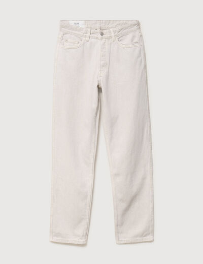 Jeans large longueur 32 en coton beige homme