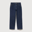 Jeans straight 7/8&egrave;me taille haute denim brut femme