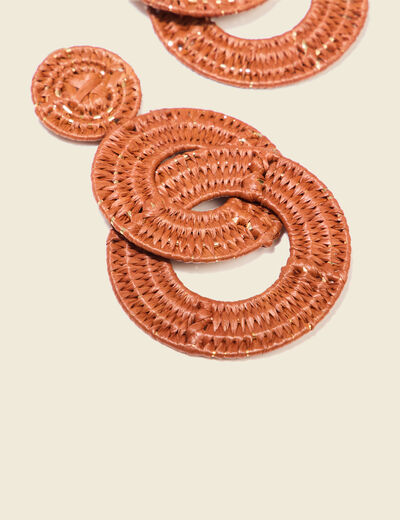 Boucles d'oreilles pendantes rose corail femme