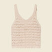 Débardeur tricot ajouré creme femme
