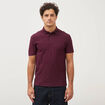 Polo droit en coton manches courtes prune homme