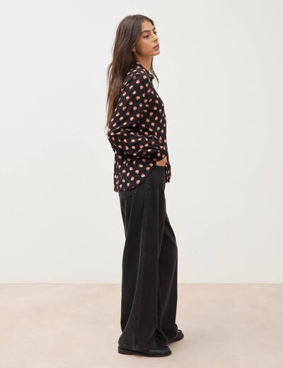 Blouse manches longues noir femme