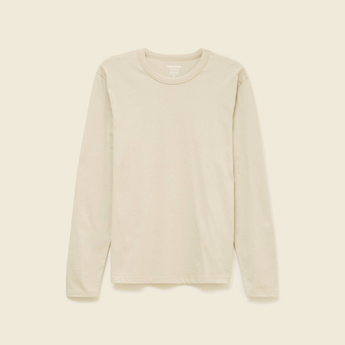 T-shirt en coton manches longues beige homme