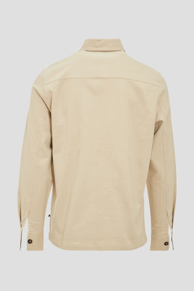 Surchemise manches longues beige homme
