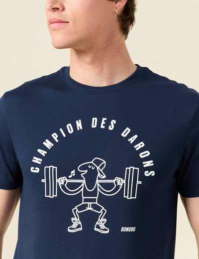 T-shirt manches courtes bleu marine homme