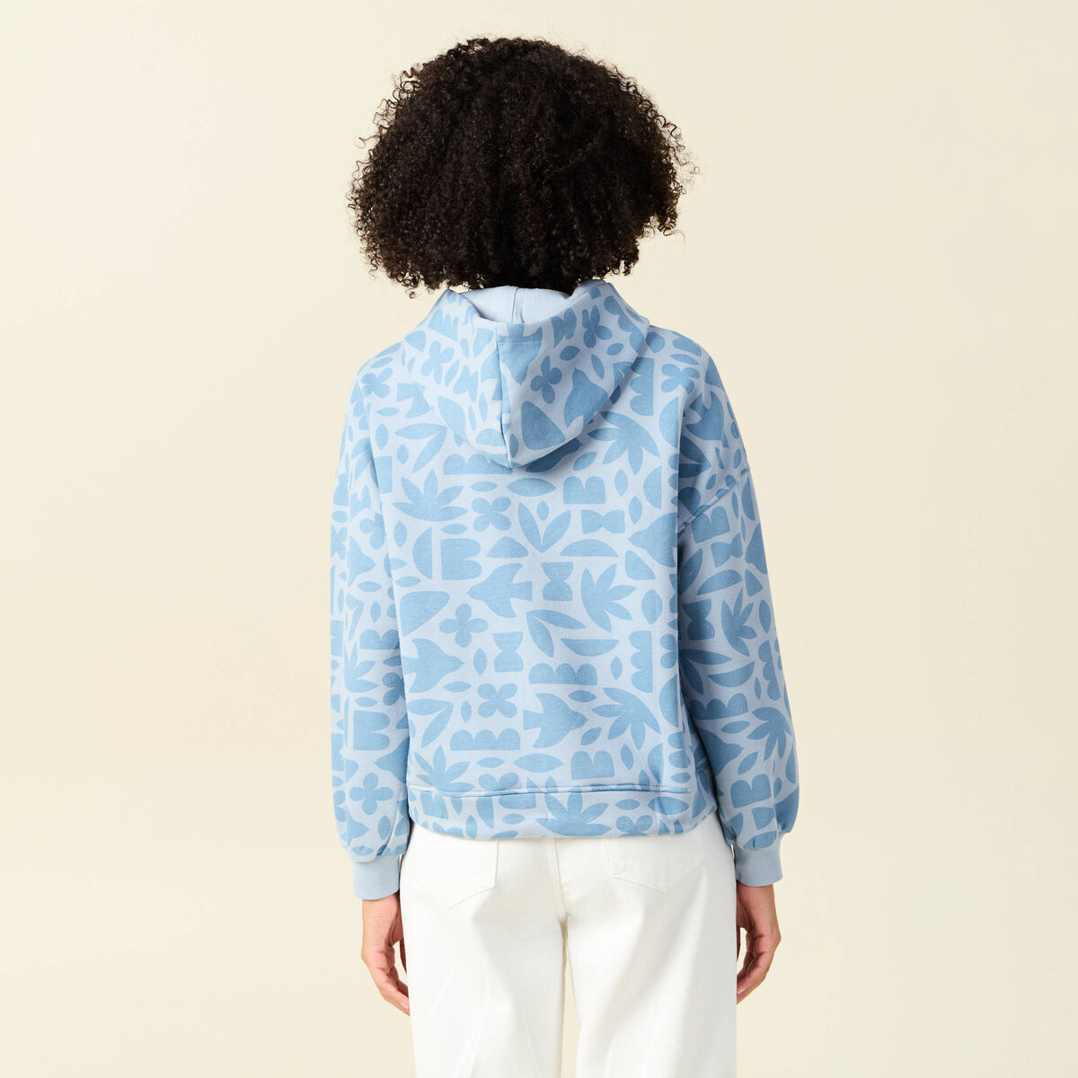 Sweat à capuche bleu ciel femme