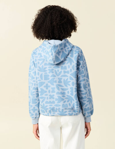 Sweat à capuche bleu ciel femme