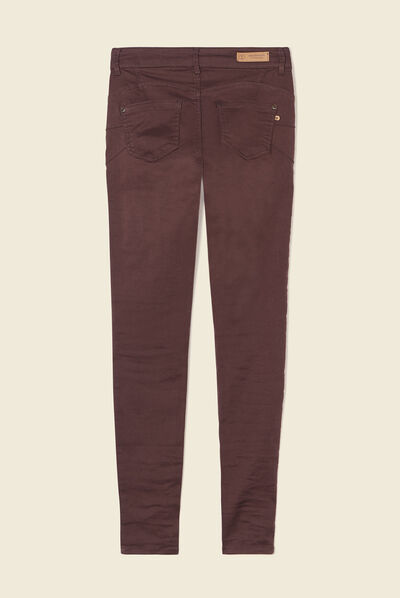 Pantalon Audrey - skinny push up marron foncé femme