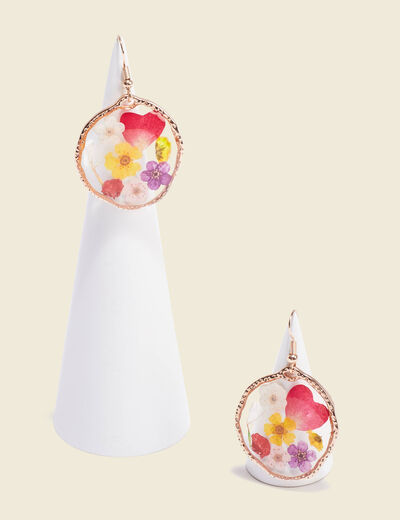 Boucles d'oreilles pendantes couleur or femme