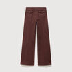 Jeans flare taille haute marron femme