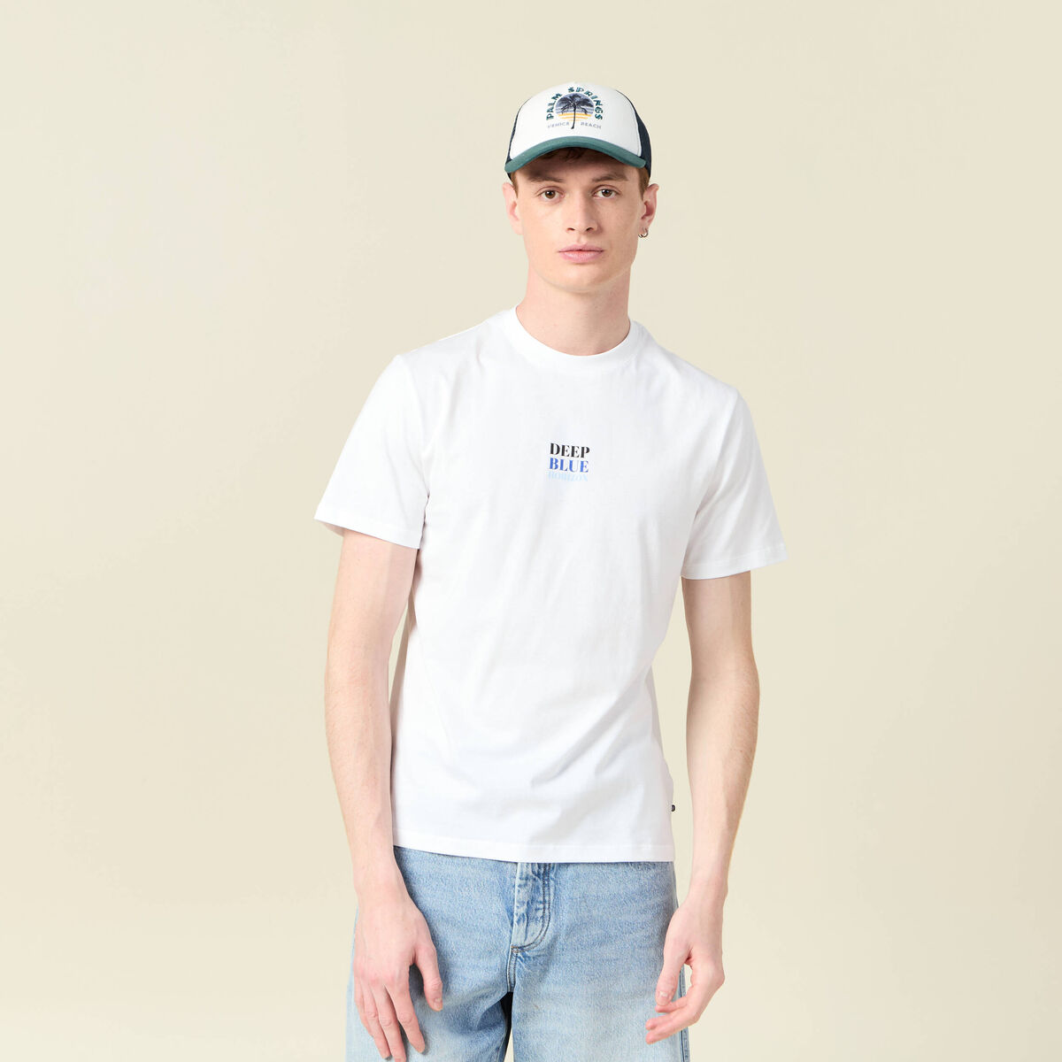 T-shirt manches courtes cintré blanc homme