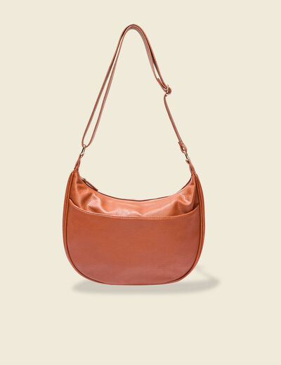 Sac demi-lune marron femme