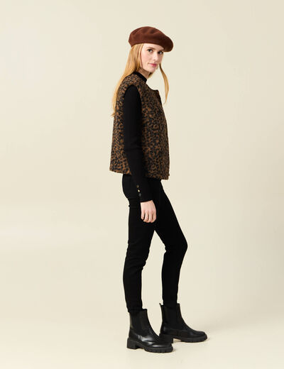 Gilet sans manches réversible camel femme