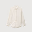 Chemise manches longues col am&eacute;ricain blanc femme