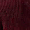 Gilet ajouré col V manches longues bordeaux femme