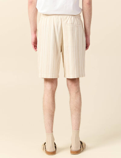 Short droit en tricot ecru homme