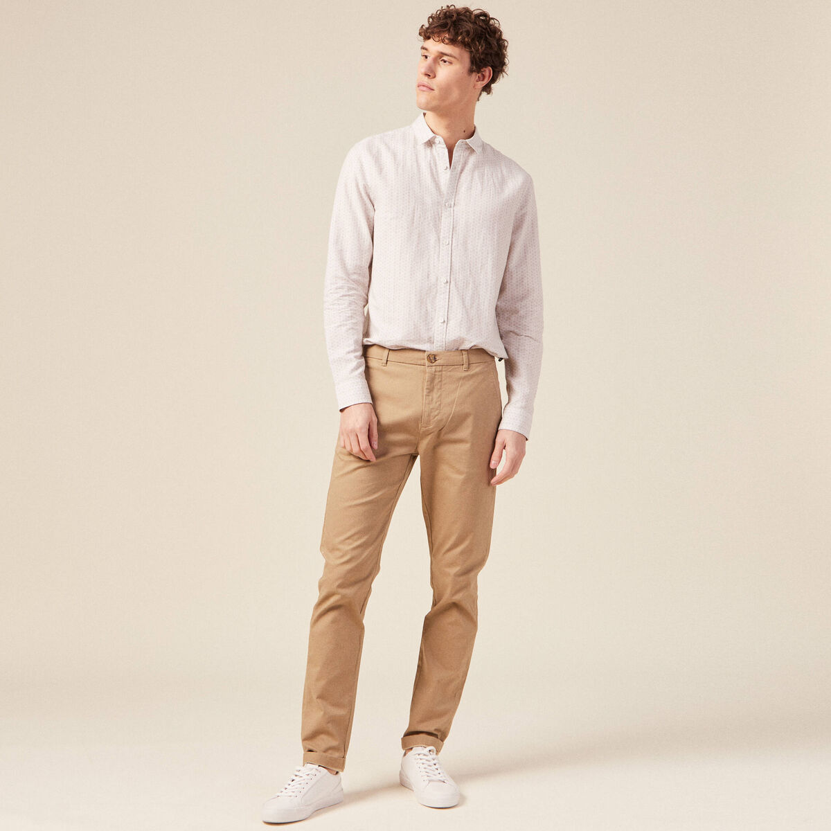 Chemise manches longues blanc homme