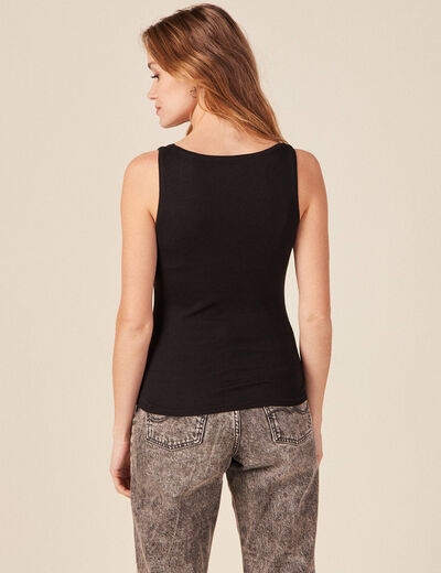 Débardeur femme uni col arrondi Instinct noir femme