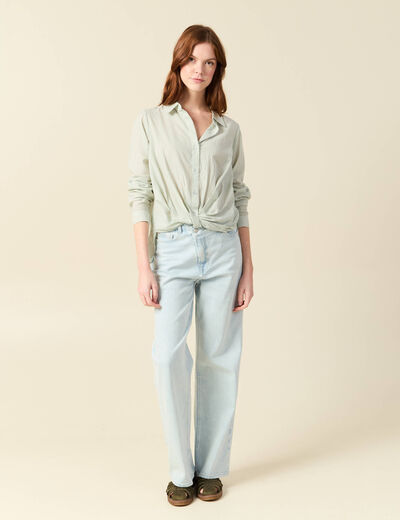 Blouse manches longues vert olive femme