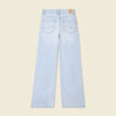 Jeans large taille haute denim bleach femme