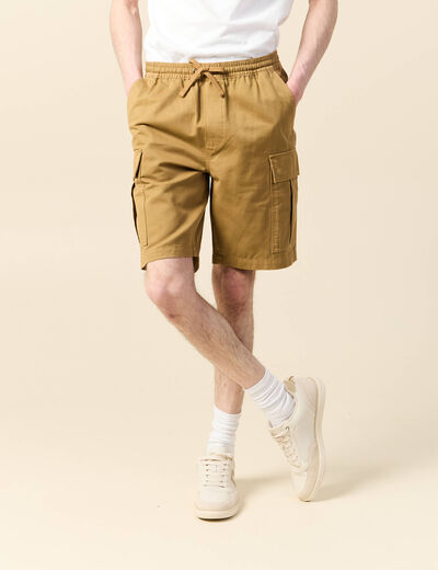 Bermuda droit cargo camel homme