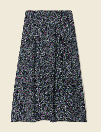 Jupe longue évasée noir femme